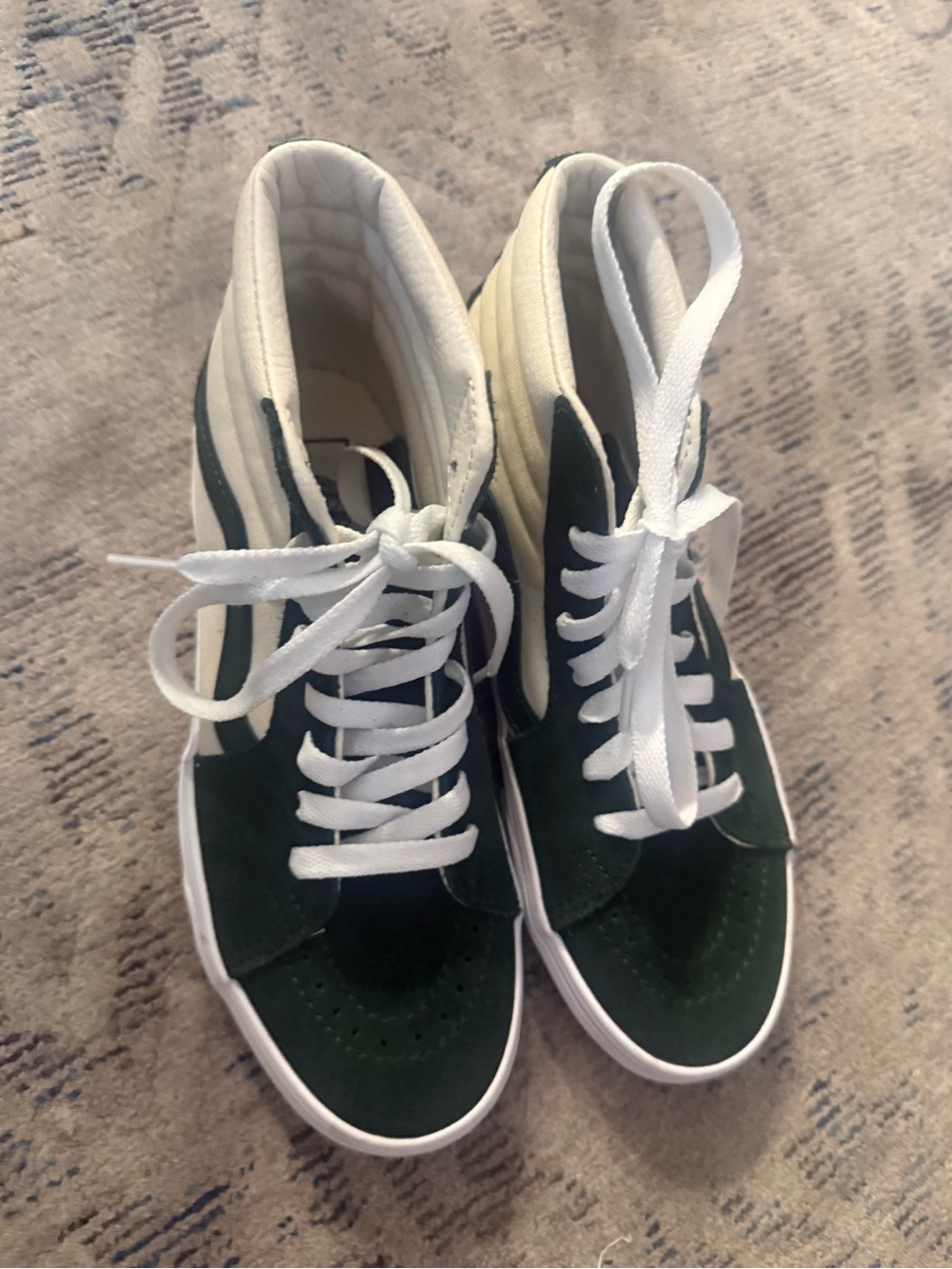 Vans High Top Sneakers in Green and White